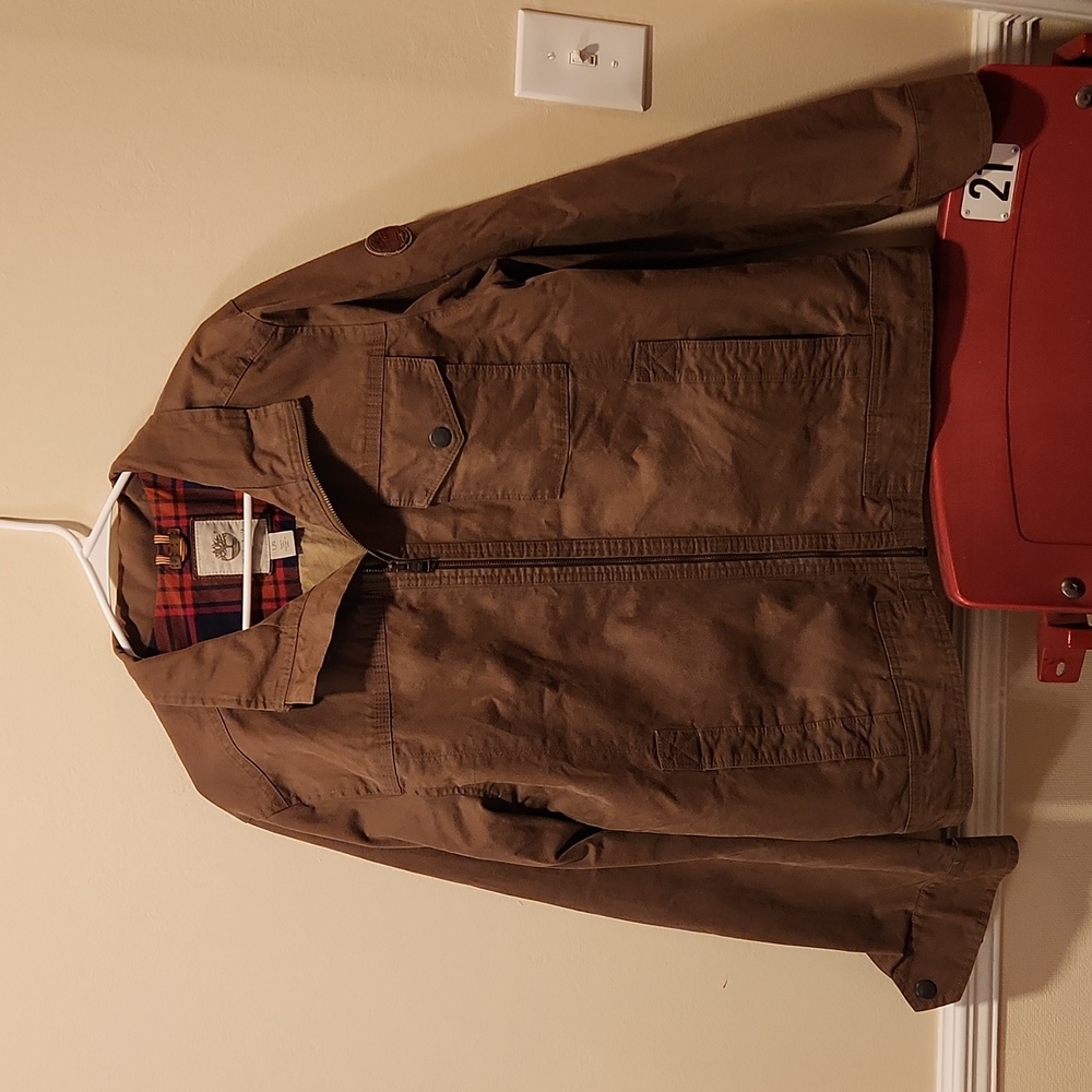 Timberland Canvas Military Coat in Brown Men's Large